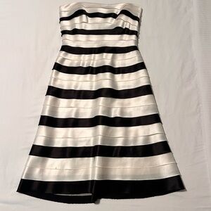 BCBGMaxAzria Strapless Black and White Dress